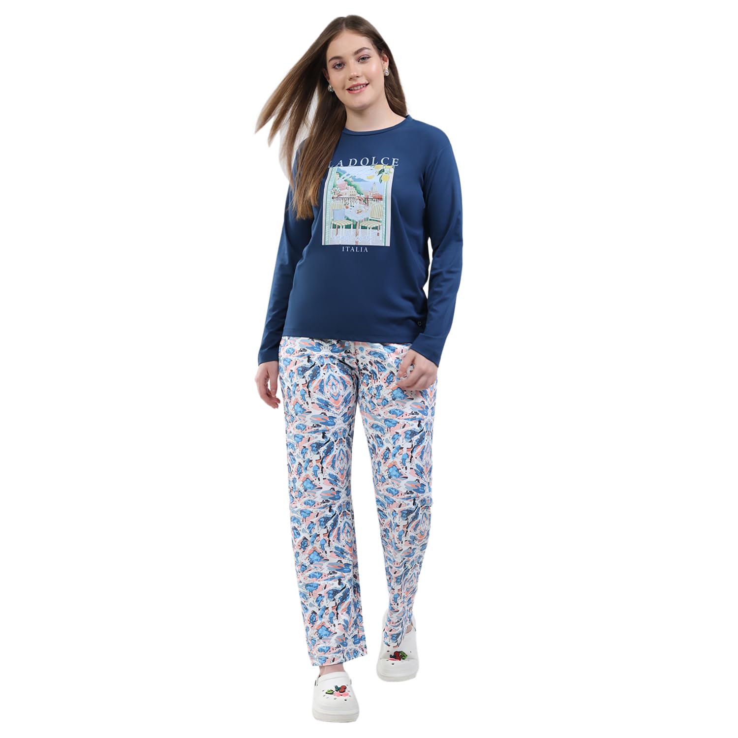 monte carlo Women’s Printed Lower Set | Regular Fit | Full Sleeve | Round Neck | Pull-On Closure | Winter Set for Women-picture-28