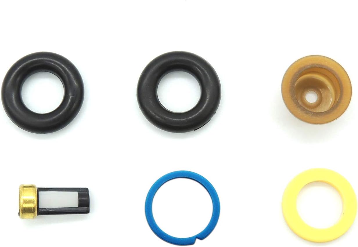 HiSport Fuel Injector Seal Kits Compatible with Ford Mercury Lincoln Jeep V8 5.4L 4.6L Include O-Rings, Pintle Caps, Seal Spacers and Filter Baskets Universal Repair Set Replaces 0280150962 [8 Set]