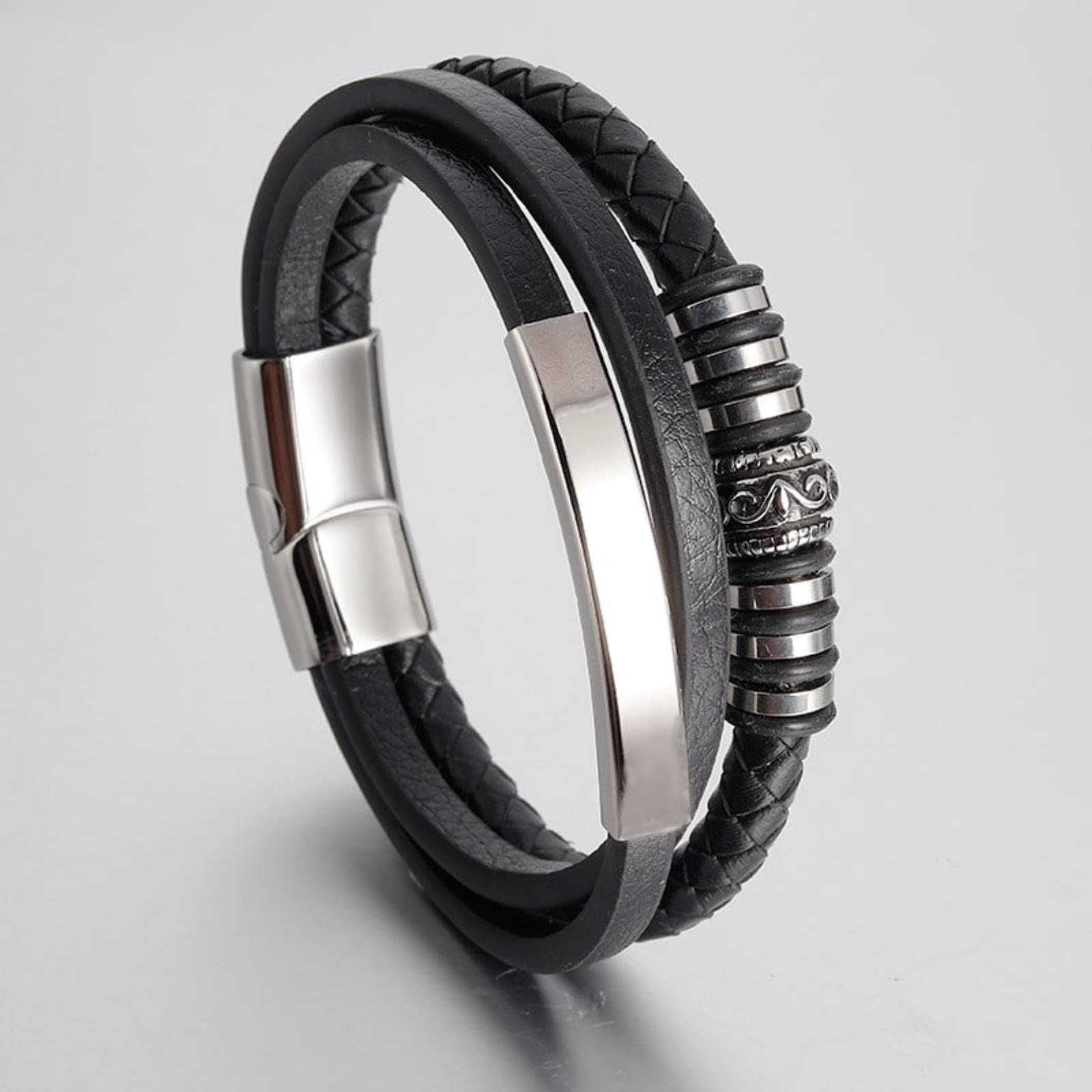 Girls Accessories Punk Braun Echtes Leder Armband Geflochtenes Seil Kette Armband ic Verschluss Männer Schmuck Vintage Geschenk Birthday Gift