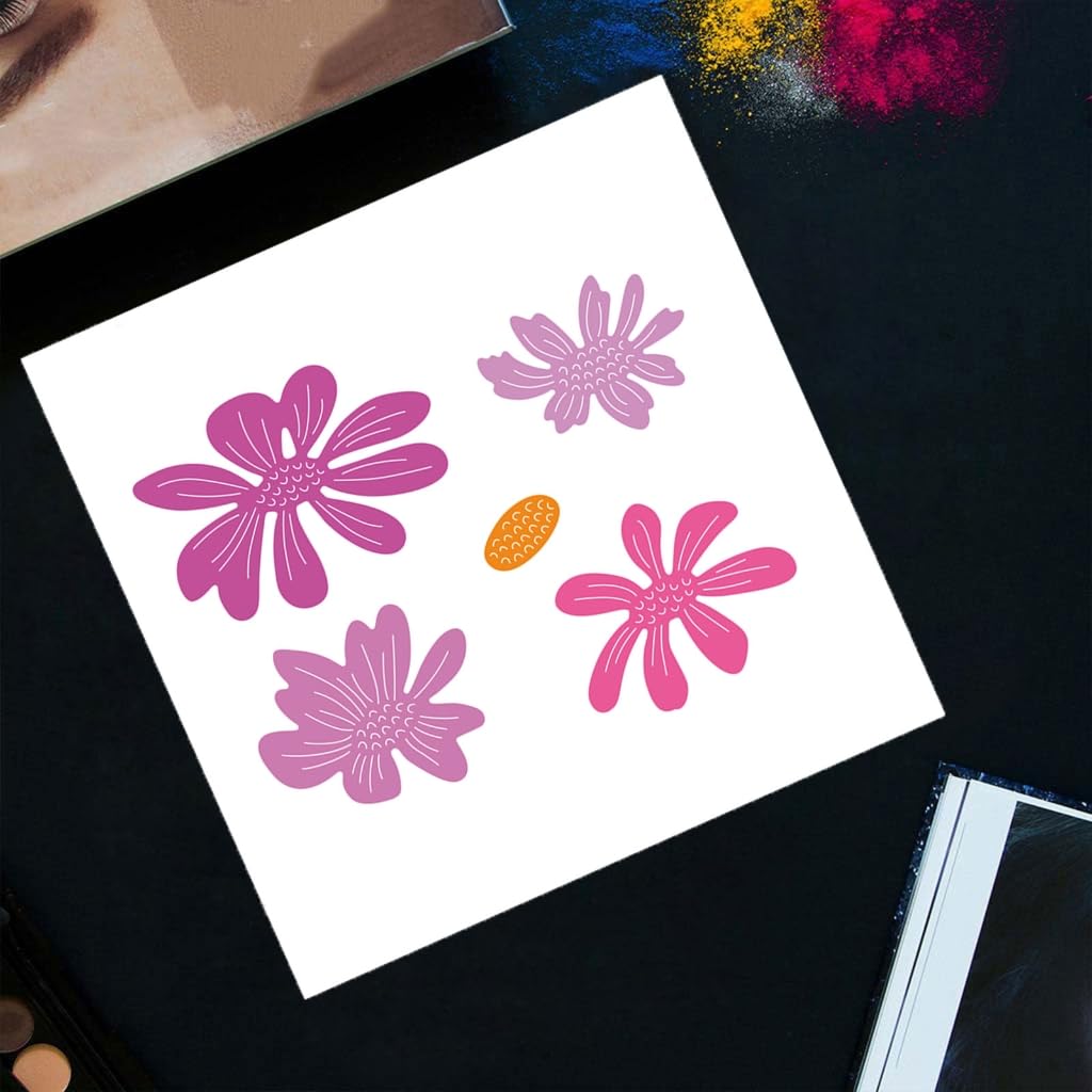 Honsik - Set di 3 fustelle in metallo a forma di margherita, stencil 3D per fai da te, album fotografici, album fotografici, decorazioni in rilievo, per realizzare biglietti