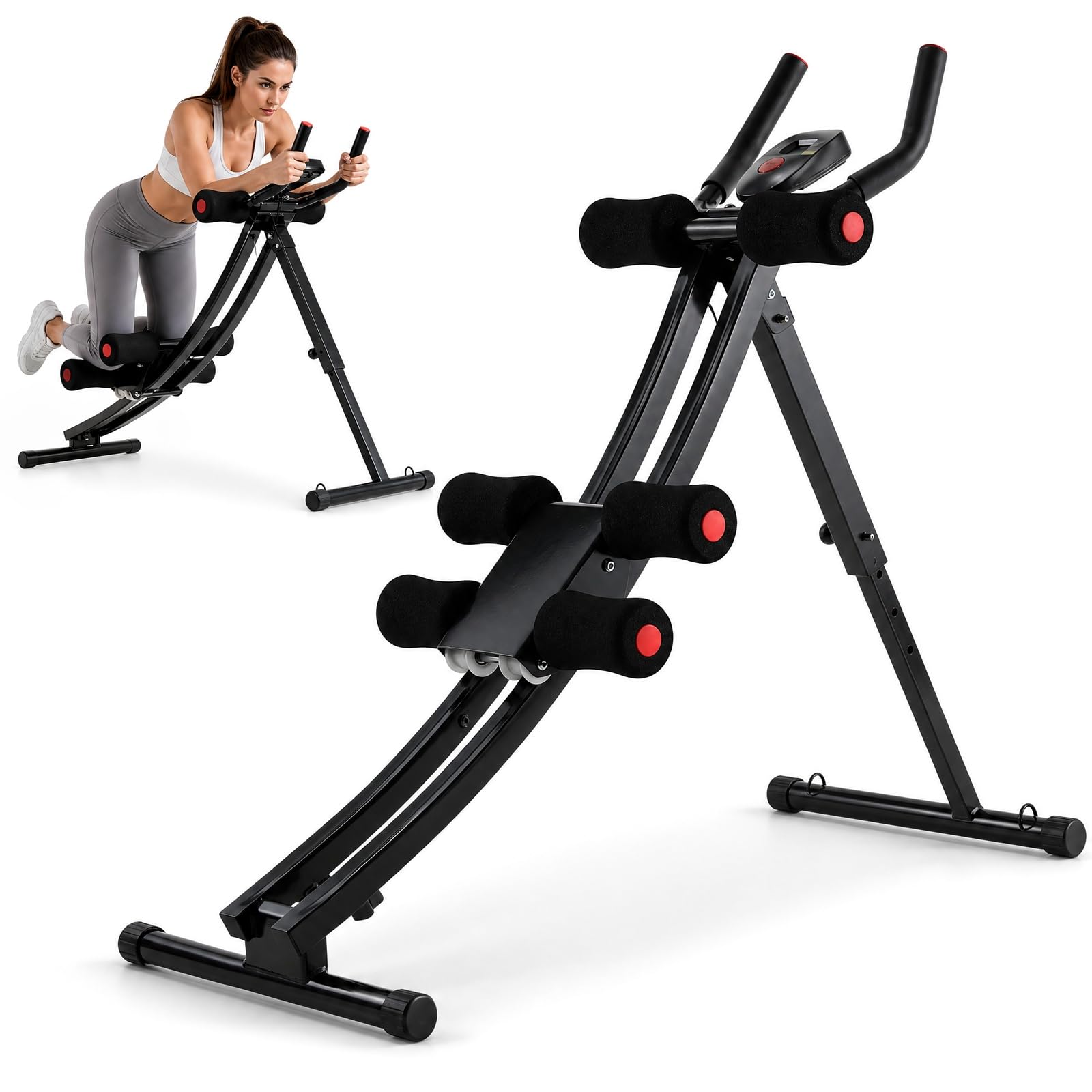 LIFERUN Banco de abdominales plegable, entrenador de abdominales