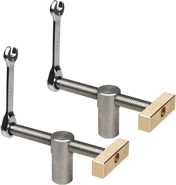 2PCS Bench Dogs Clamp Fast Fixed Clip Clamp, Workbench Auxiliary Tool, Brass Fixture Vise-Adjustable, DIY Positioning Bench Planing Stop Baffle (20MM)