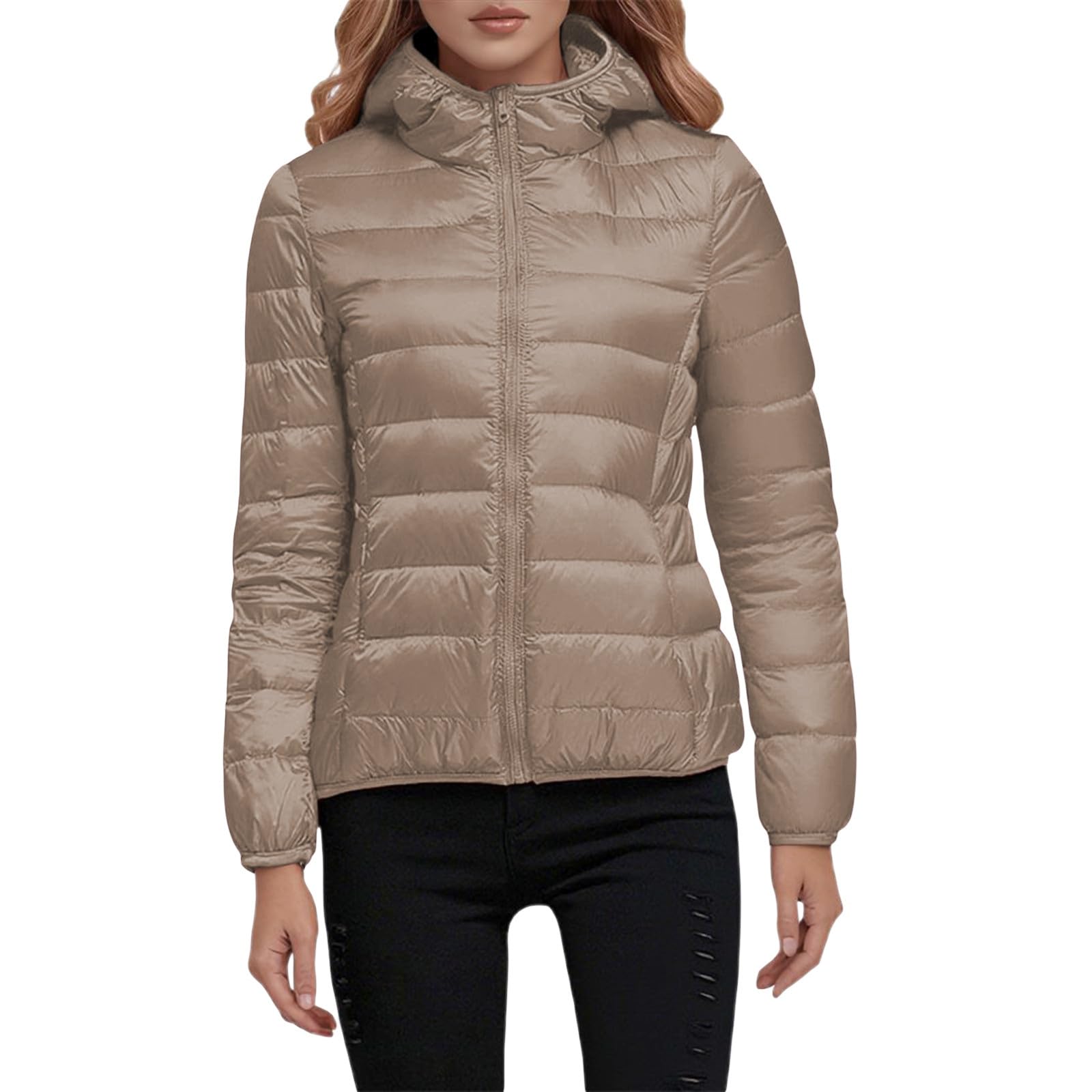 Generisch 2026 Chaqueta corta cálida ligera con chaqueta de invierno de plumón para mujer moda blanca en estilo casual diario