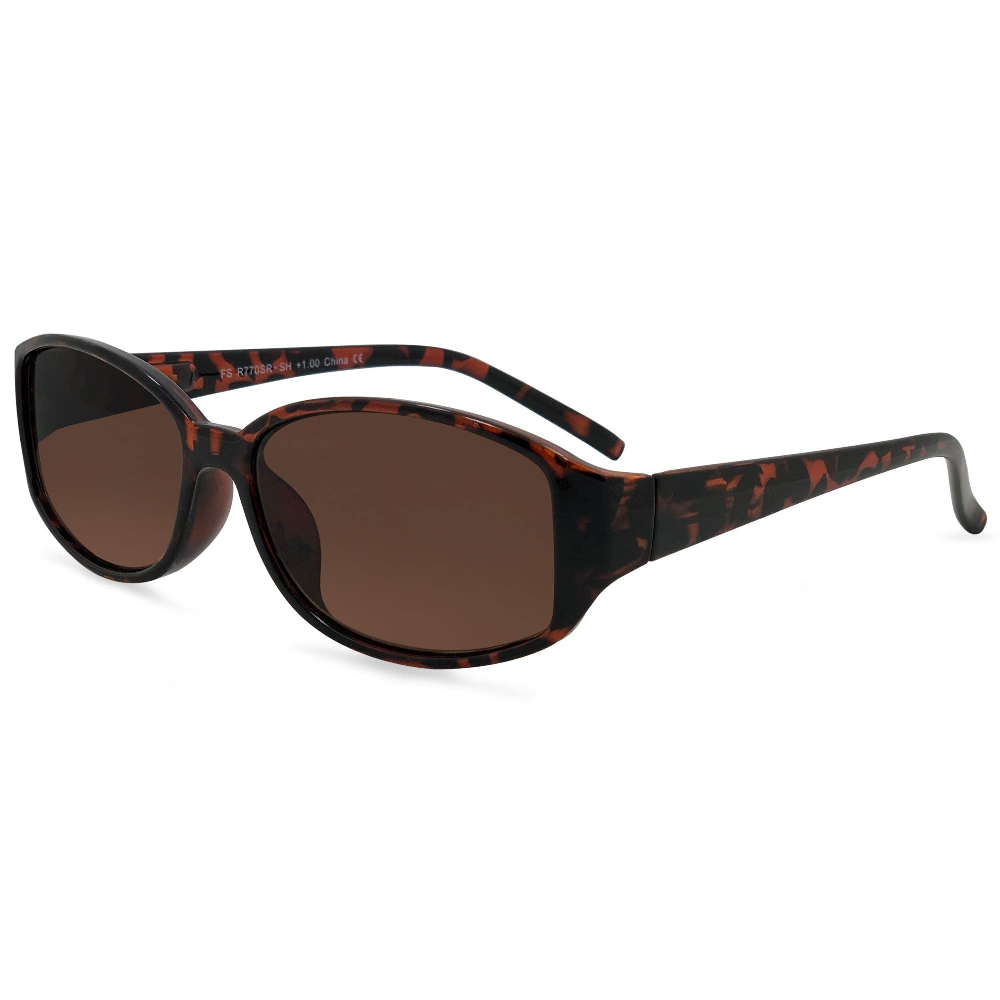 In Style Eyes Stylish Full Reader Sunglasses - Full-Rimmed, Oval Frame Cheater Glasses - Medium Tinted Non-Polarized Lens