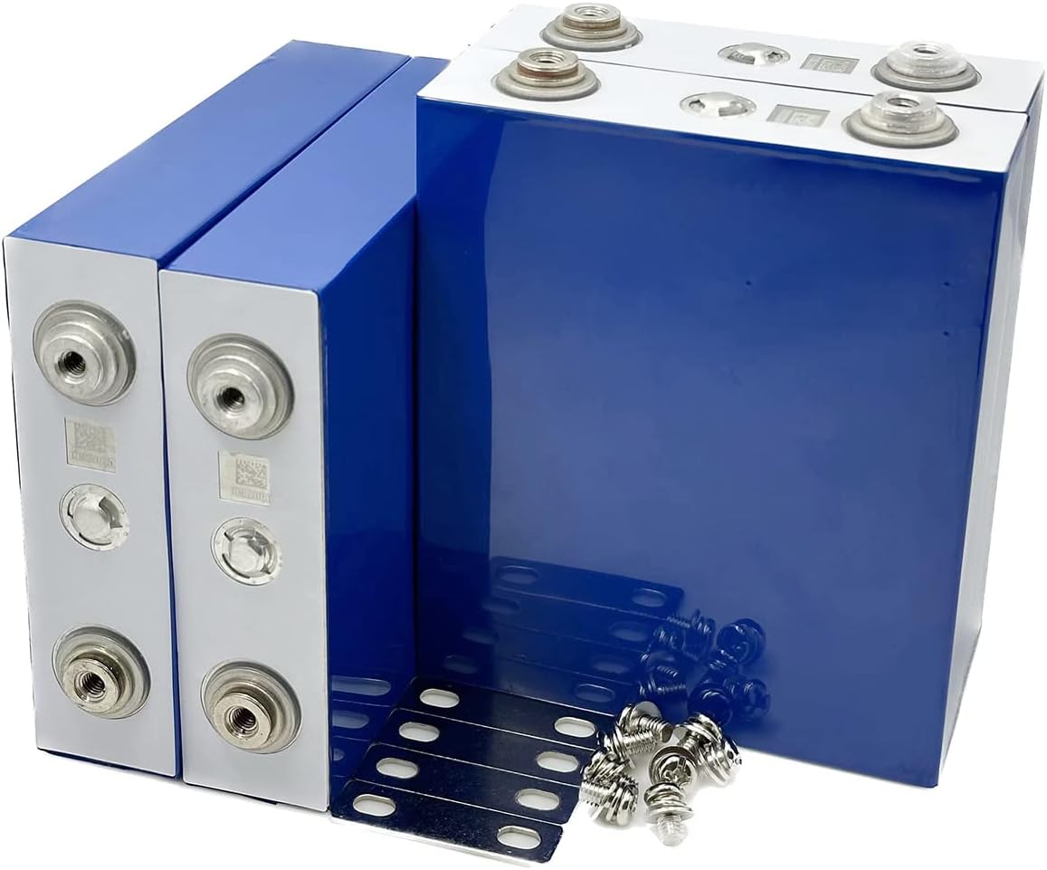 3.2V 50Ah LiFePO4 Battery Cell Grade A Deep Cycle Lithium Iron Phosphate Rechargeable Battery with Screws and Bus Bar,Power Supply for Electric Bicycle UPS Golf Cart