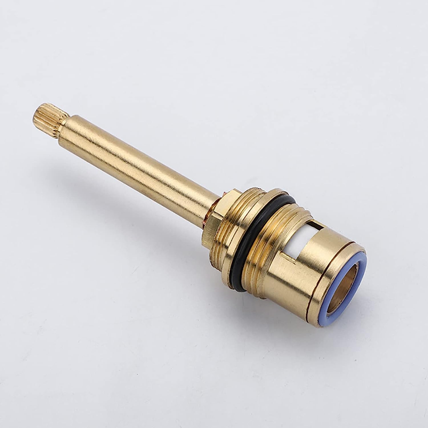 Cartouche de valve à disque tige en céramique quart tour 3/4" 20 valves SplineTap cartouche robinet laiton for cuisine salle bain, rouge(Red+blue)