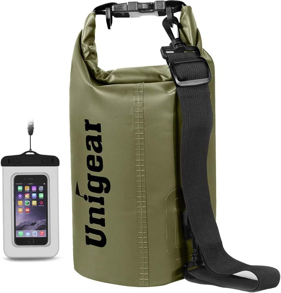 Unigear Waterproof Bags/Waterproof Bags/Dry Bag (2L/5L/10L/20L/30L/40L) for Outdoor Activities and Water Sports, Camping, Boating, Kayaking, Fishing with Waterproof Phone Pouch Unigear Waterproof Bags/Waterproof Bags/Dry Bag (2L/5L/10L/20L/30L/40L) for Outdoor Activities and Water Sports, Camping, Boating, Kayaking, Fishing with Waterproof Phone Pouch