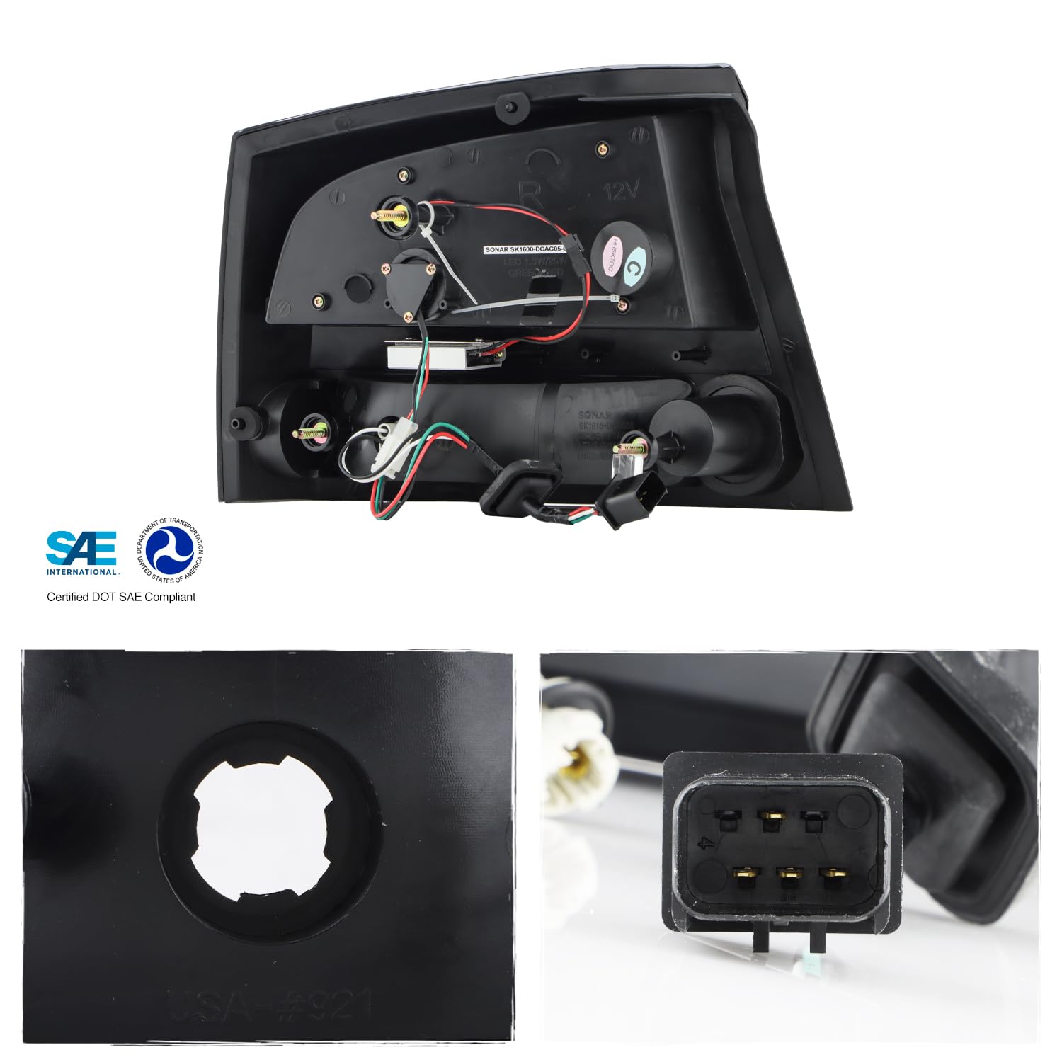 AKKON - For 06-08 Dodge Charger LX Rear Black LED Tail Lights Brake Lamps Taillamps Replacement Left + Right