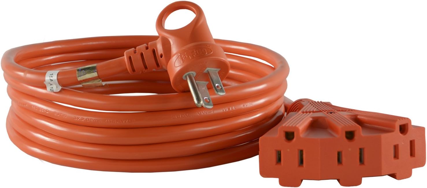 Conntek 24342-144 I-Ring Tri-Outlet Extension Cord 12-Foot 14/3 U.S. I-Ring Male Plug To Three Outlet With Light Indicator