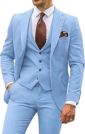 Mens Fashionable Temperament Elegant Suit Suit Three-Piece Set Slim Tuxedo Groom Best Man Banquet Tuxedo