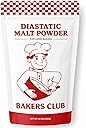 Bakers Club Artisan Diastatic Malt Powder 10oz - Enhance Flavor, Crust, Rise, Texture - Baking Bread, Pizza Crust, Pretzels, Desserts, Muffins, Bagels, Sourdough, Milkshakes - Made in USA, Malted Barley Flour 10oz