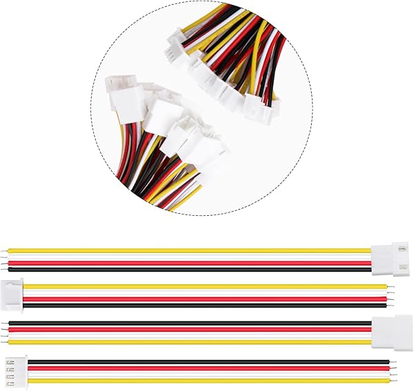 15 Paar JST 2.54 XH 4 Pin Steckverbinder, Mini Micro JST XH 2.54 mm 4-Polige Buchse und Stecker mit 150mm 22AWG Kabeldraht - 5