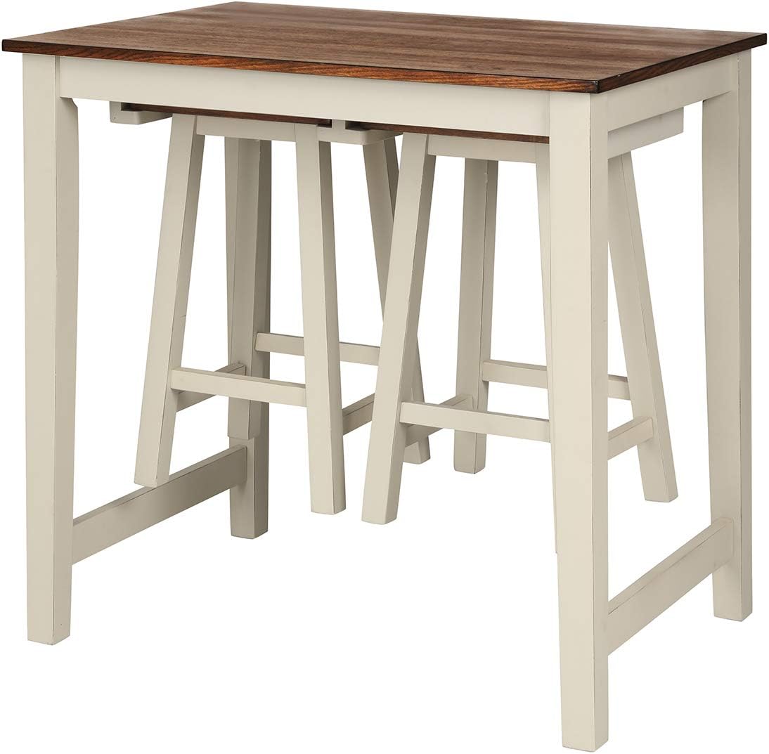 High Table Set With Tuck-Away Chairs