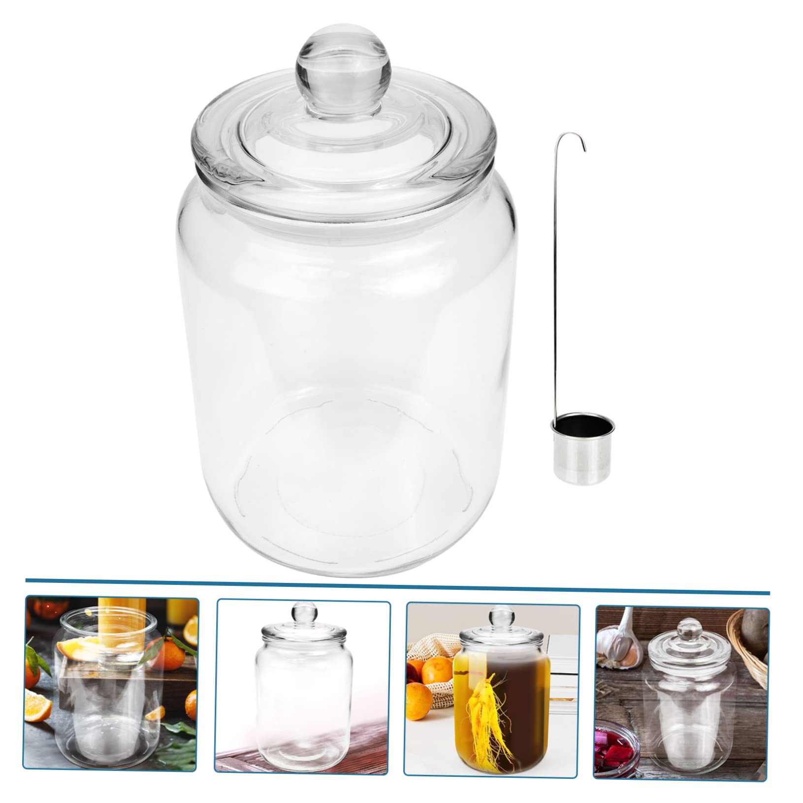 Amazon.co.jp: CIYODO ガラス飲料瓶 蓋付き密封ドリンクサーバー