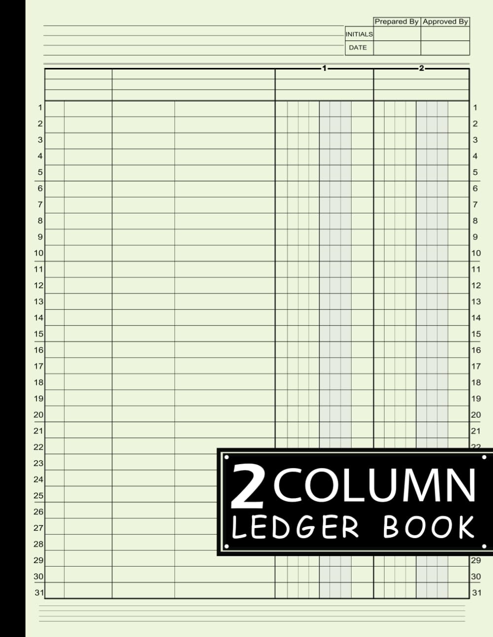 2 Column Ledger Book Simple Two Column for Bookkeeping and Accounting