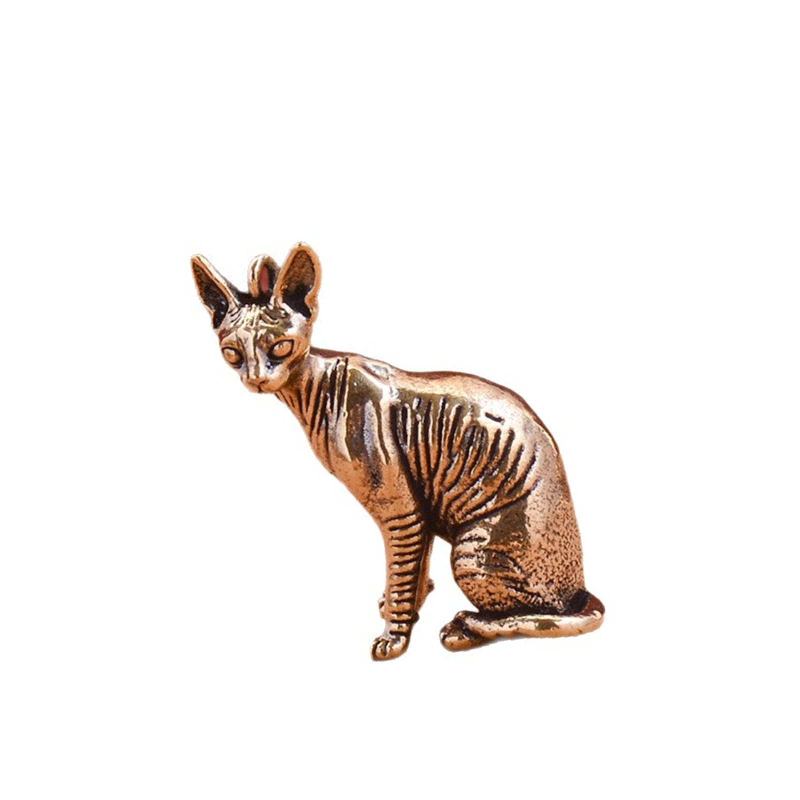 Lerpwige Brass Animal Shelf Decors Accent Cats Figurines Tabletop Centerpieces Home Decorations Retro Cats Decorative Objects Table Ornament