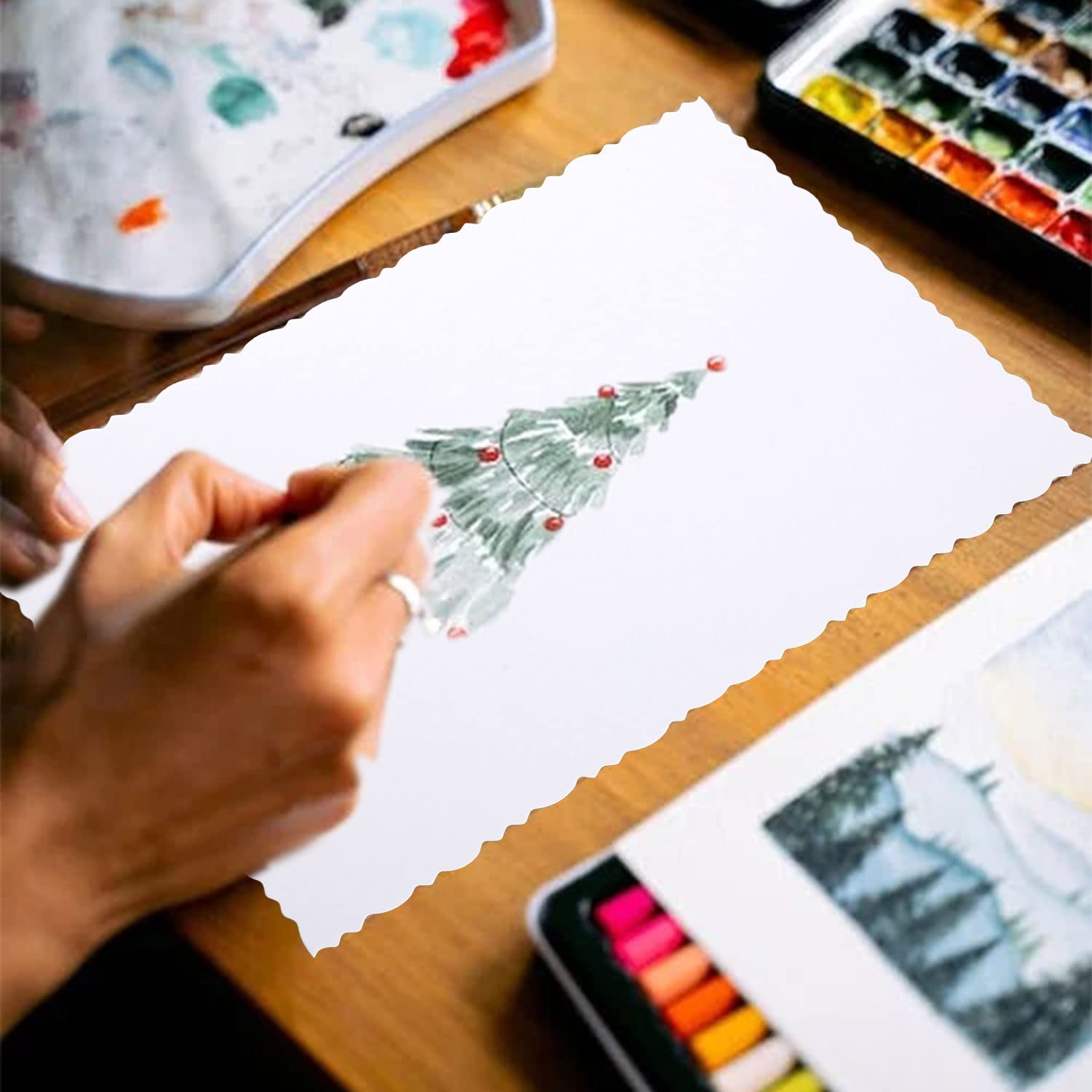 Vierkante kraft kaart | drieluik | afgeronde hoeken - Eigen ontwerp