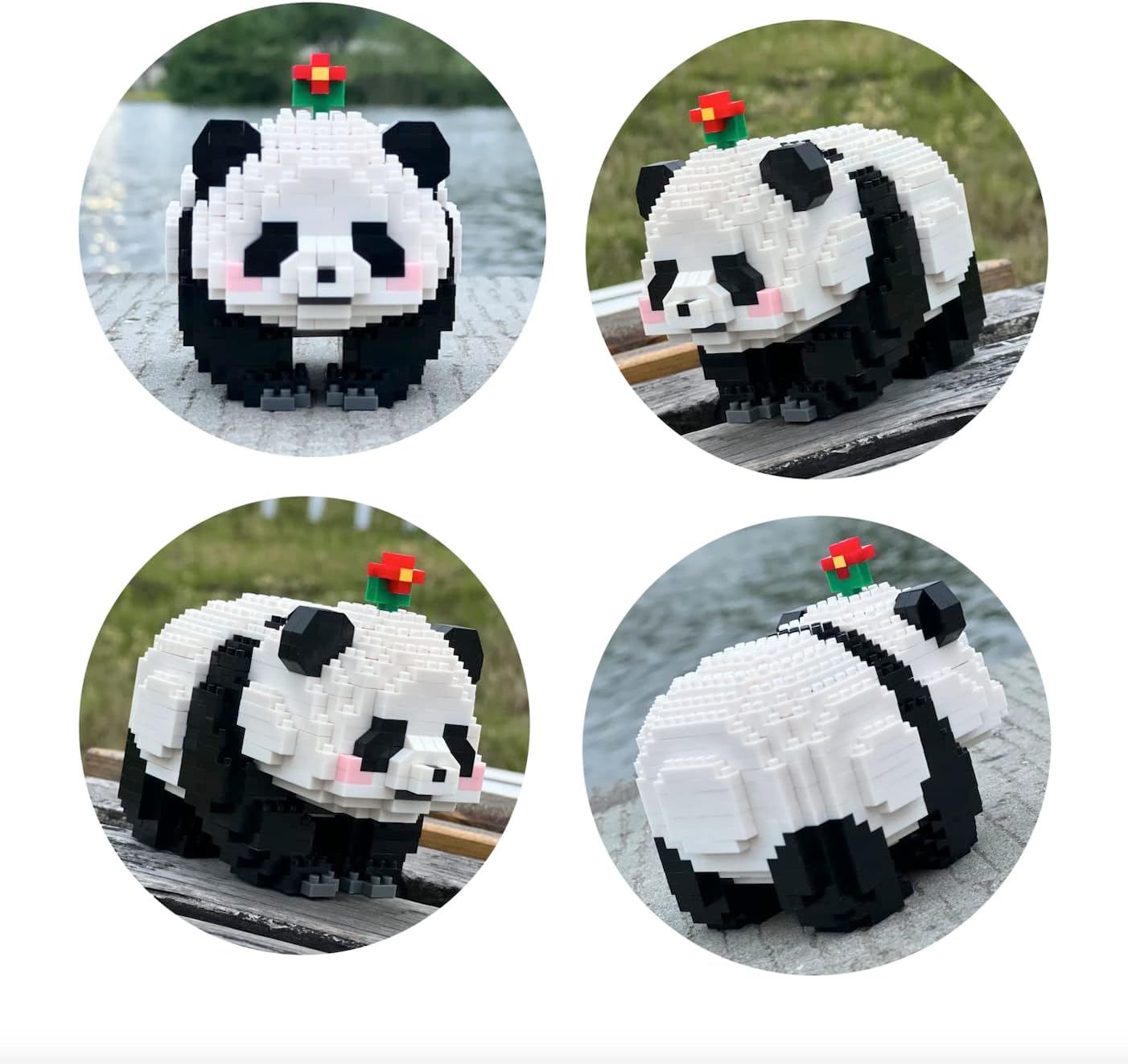Flower Panda Mini Building Blocks, 983 PCS Micro Animal Building Toy Bricks for Girls Boys and Adults