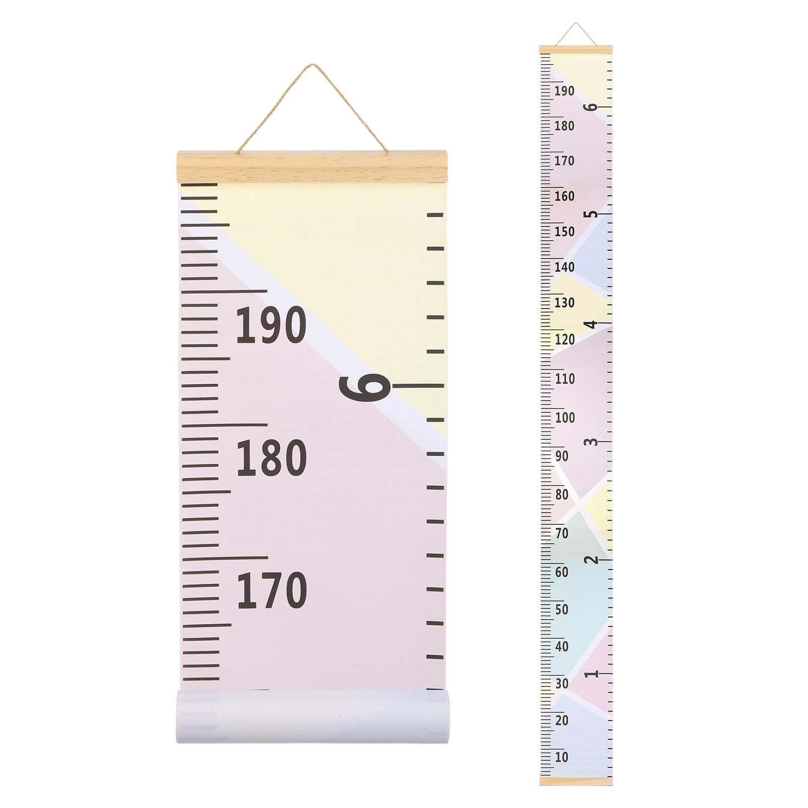 sourcing map Growth Chart for Wall, 77" x 8" Removable Canvas Height Chart Ruler, Hanging Measurement Ruler for Bedroom Playroom Wall Decor (Warm Tones Collection, Colors A)