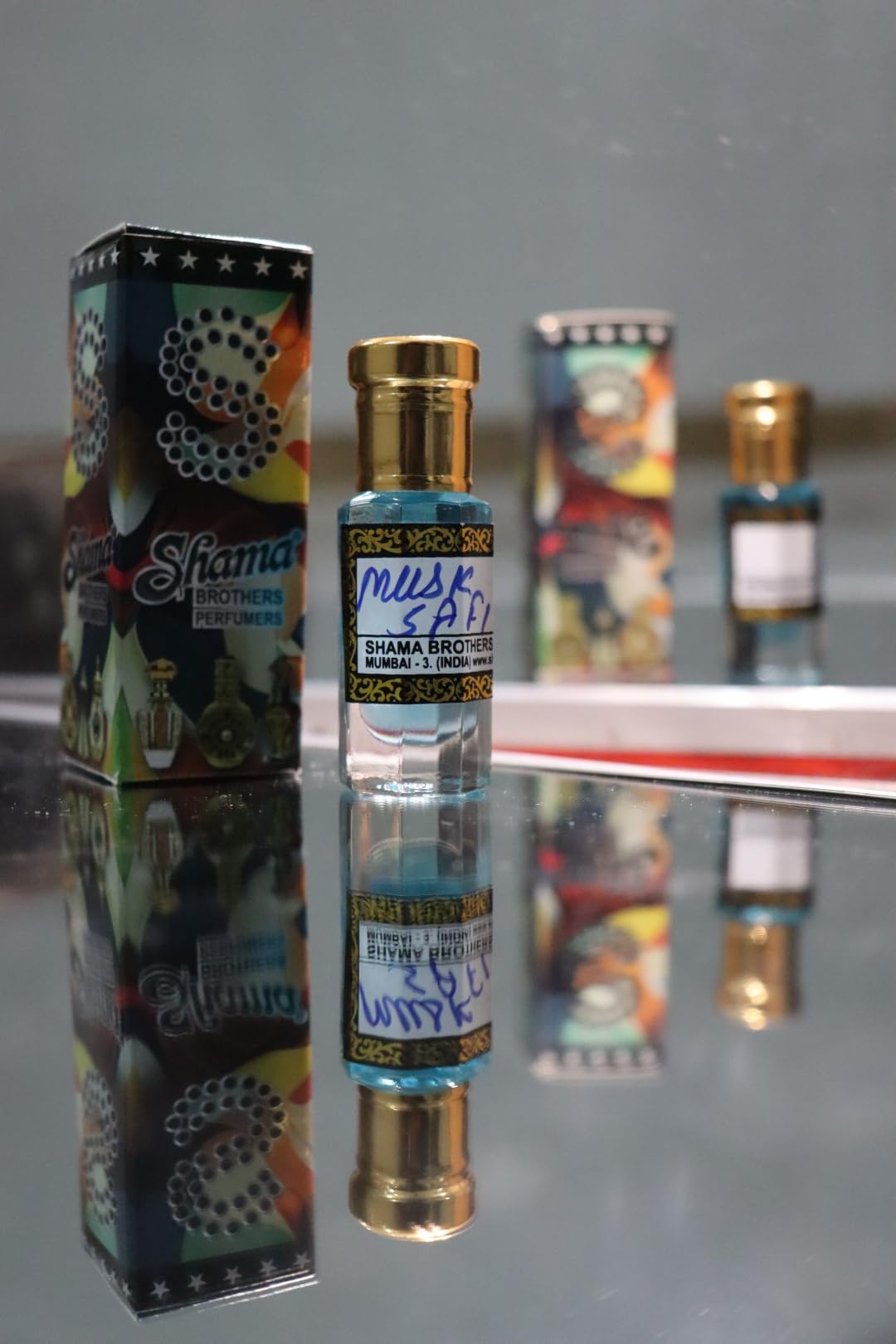 SHAMA 6 ML ROLL ON MUSK E SAFI ARABIAN ATTAR ITTAR FOR MEN WOMEN UNISEX ALCHOHOL FREE PERFUME OIL LONG LASTING FRAGRANCE SAMA SHAMA BROTHERS MUMBAI AZHARI PERFUMES