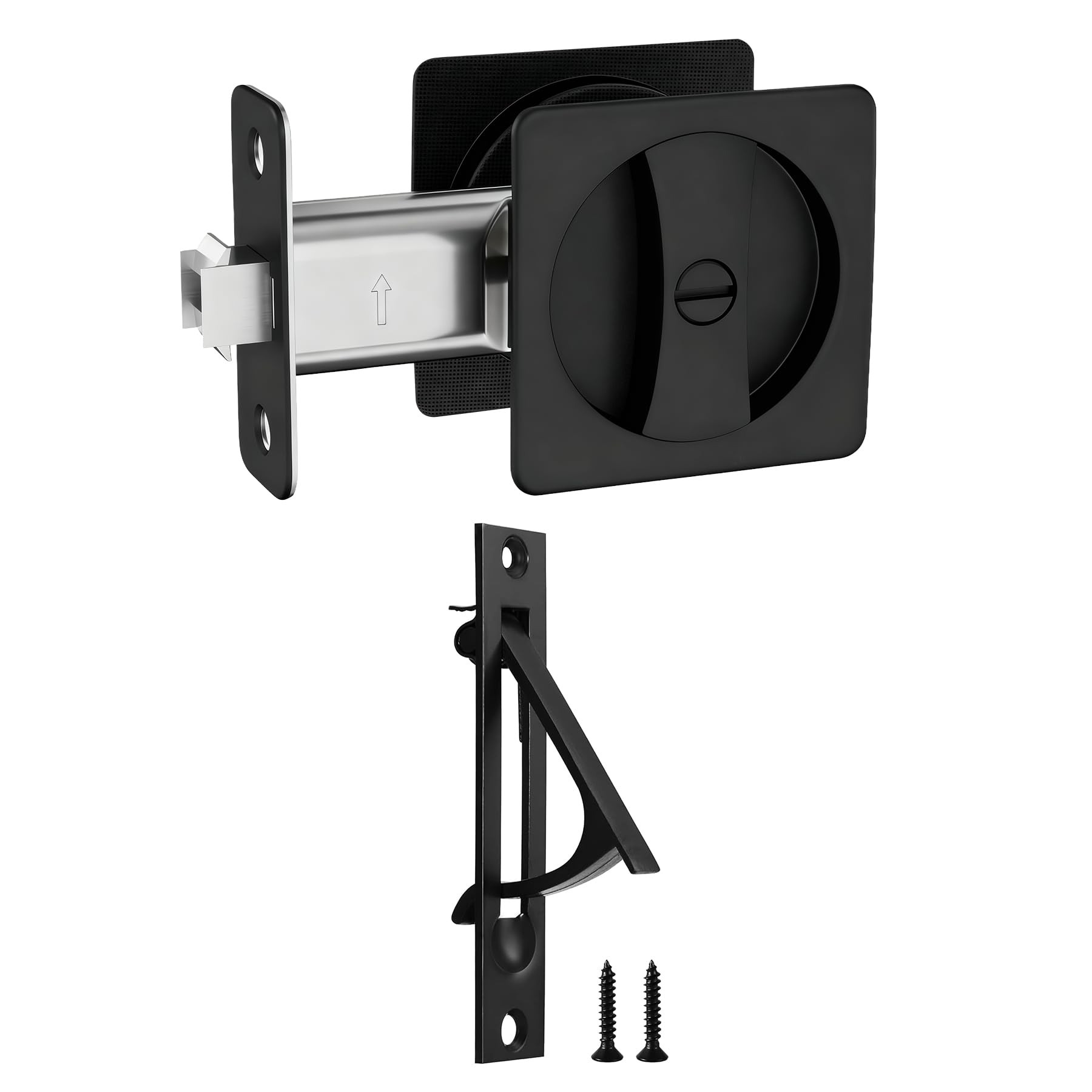Lethato Pocket Door Hardware Pocket Door Lock Black Rounded-Corner 1Pack — Amazon image 8