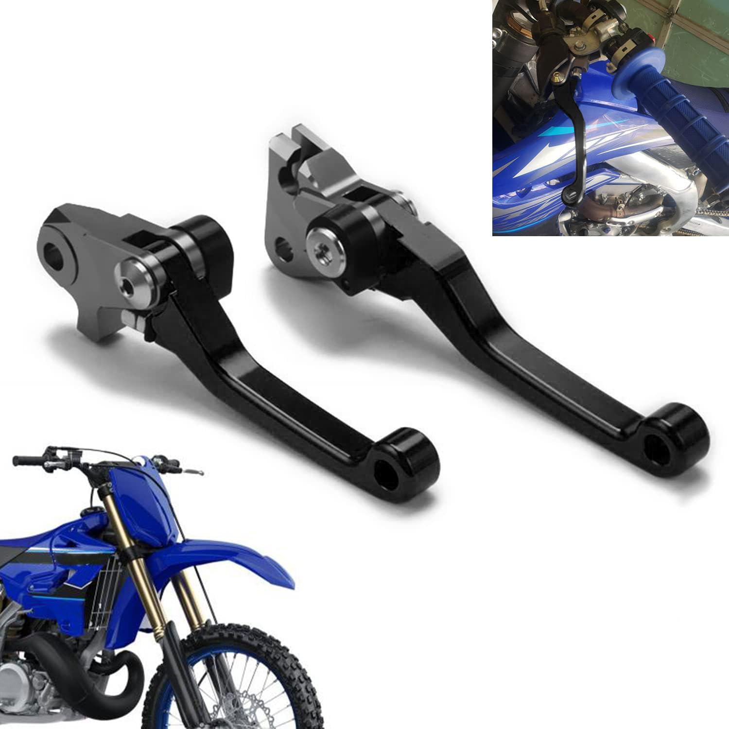 AnXin Motorcycle CNC Billet Pivot Brake Clutch Levers for YZ125 YZ250 15-23 YZ250F 09-23 YZ125X 17-23 YZ250X 16-23 YZ450F 09-23 YZ250FX 20-23 YZ450FX 19-23 Dirt Pit Bike Black