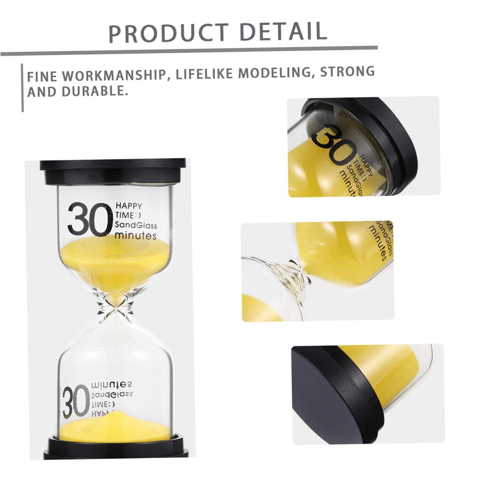NOLITOY Reloj de Arena de Escritorio Material Vidrio y Plástico 3 Piezas Temporizador para Decoración del Hogar Adecuado para Uso Interior