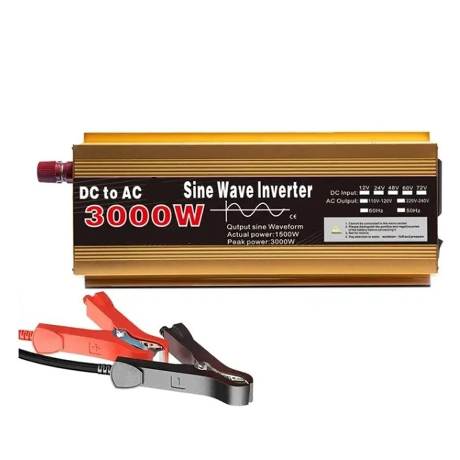 Inversor Potencia Transformador 12v 220v Onda Sinusoidal para Pura 1600W-3000W Convertidor Enchufe Multifunción Inversor Coche Convertidor