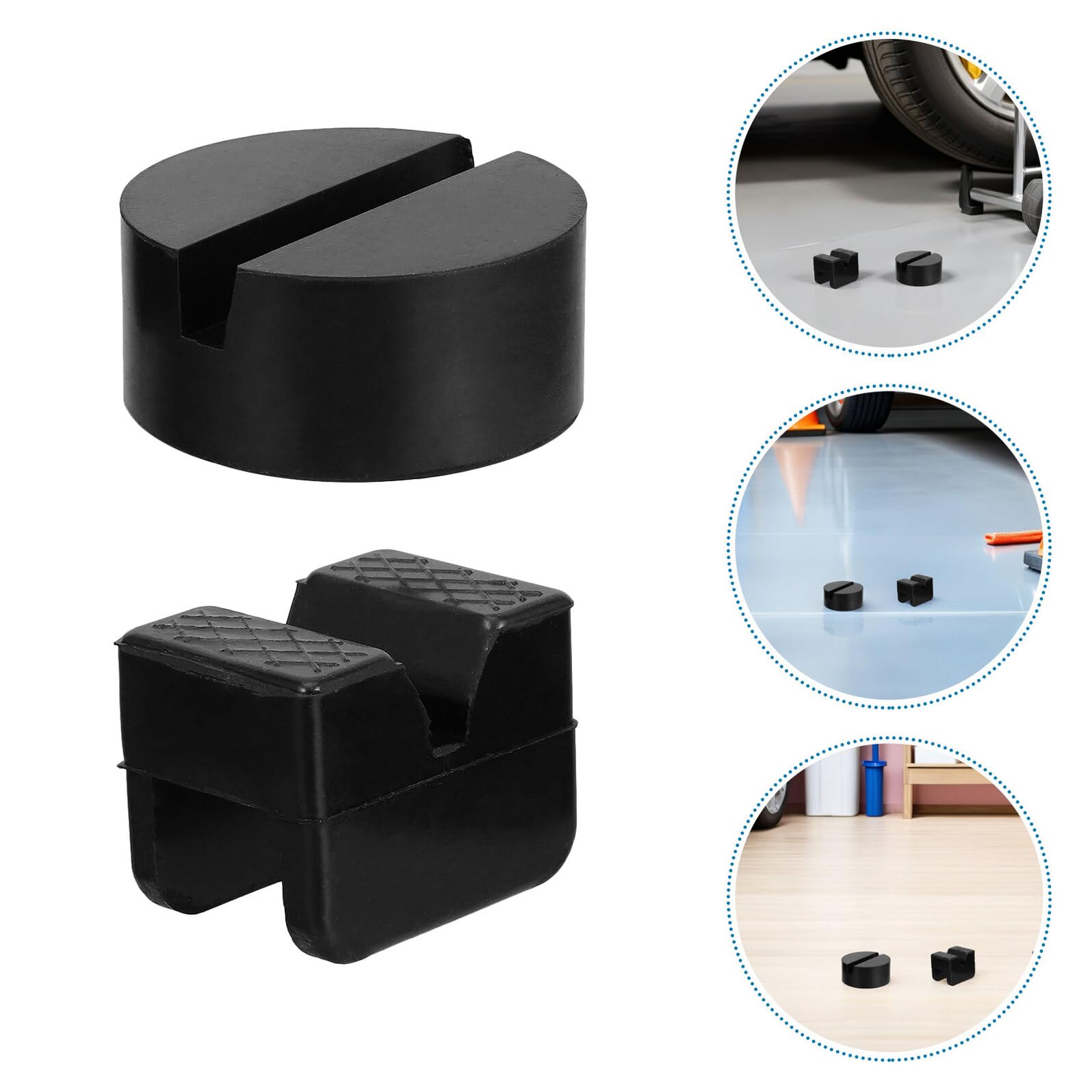 Gatuida 6 Pezzi Tamponi in Gomma per Sollevatore Auto con Scanalature Antiscivolo Supporto Elastico Assorbente Urti per Sollevamento Veicoli Compatibili con Vari Jack e Cavalletti