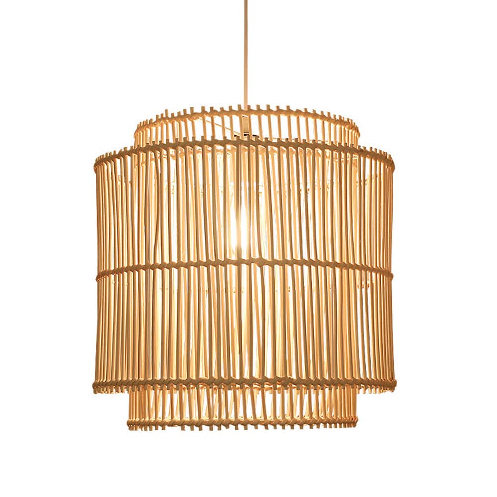 LYMSXAZOU Retro Decoration Chandelier Rattan Boho Hanging Lamp Modern Industrial Pendant Light Chinese Style Chandeliers Country Decorative Fixture For Boho, Farmhouse, Restaurant