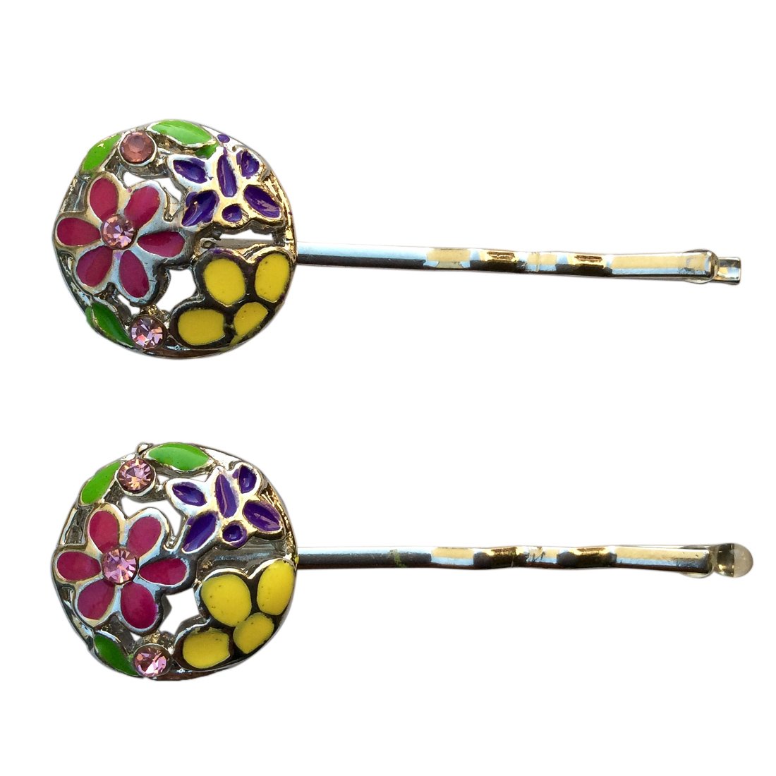 fure Round Butterfly & Flower Bobby Hair Pin-picture-24
