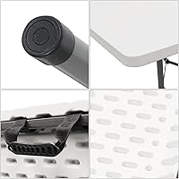 Vista 9 de AJP Distributors Mesa plegable portátil de plástico de 4 pies 4 pies 48 pulgadas, parte superior resistente con asa de transporte
