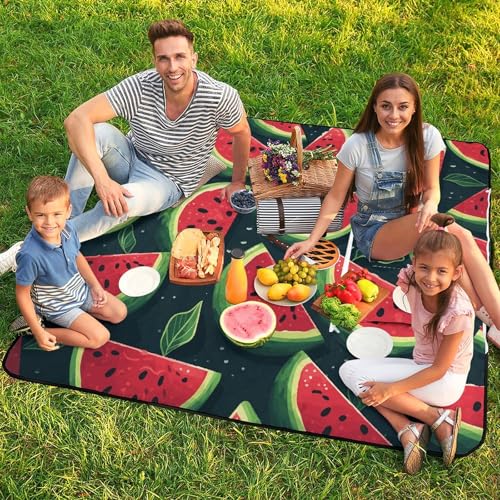 Couverture de plage imperméable pliable pastèque grand tapis camping - 8