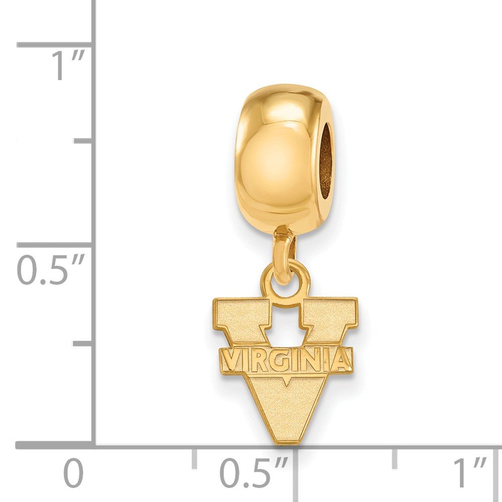 Virginia Bead Charm Extra Small (3/8 Inch) Dangle (Gold Plated)