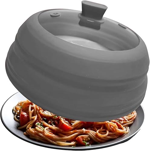 Cubierta plegable para salpicaduras de microondas, tapa de microondas plegable de silicona de vidrio para alimentos, protector de salpicaduras de