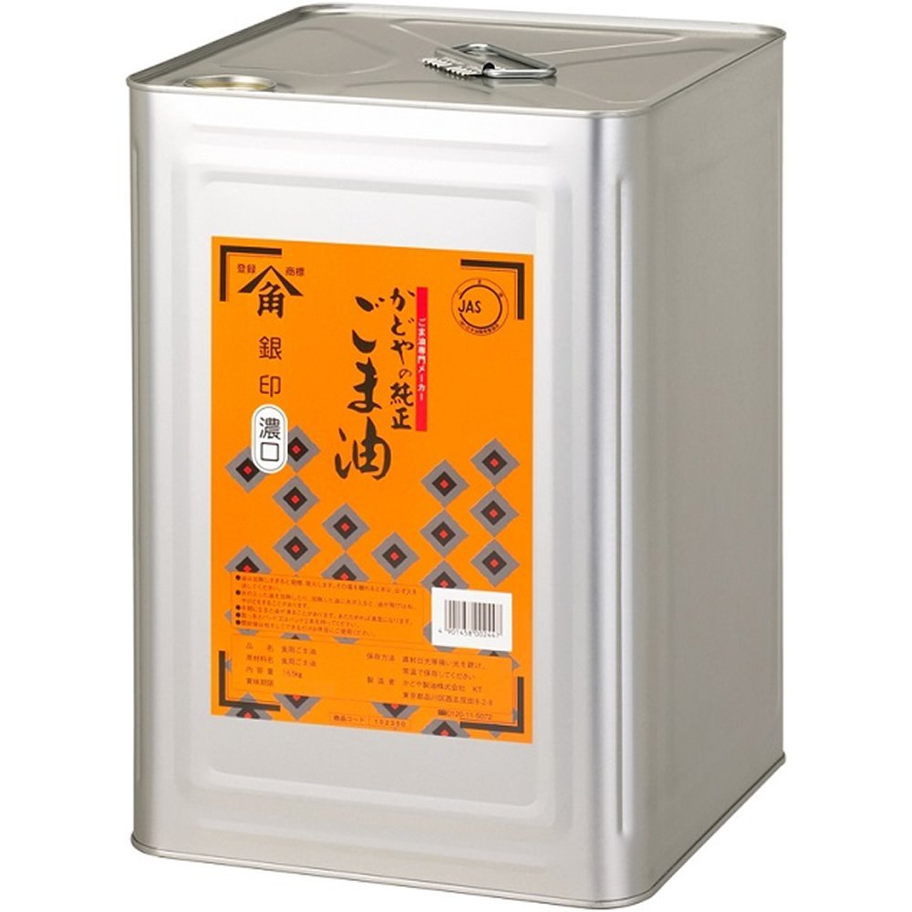 銀印 かどやの純正ごま油 1650g × 6本