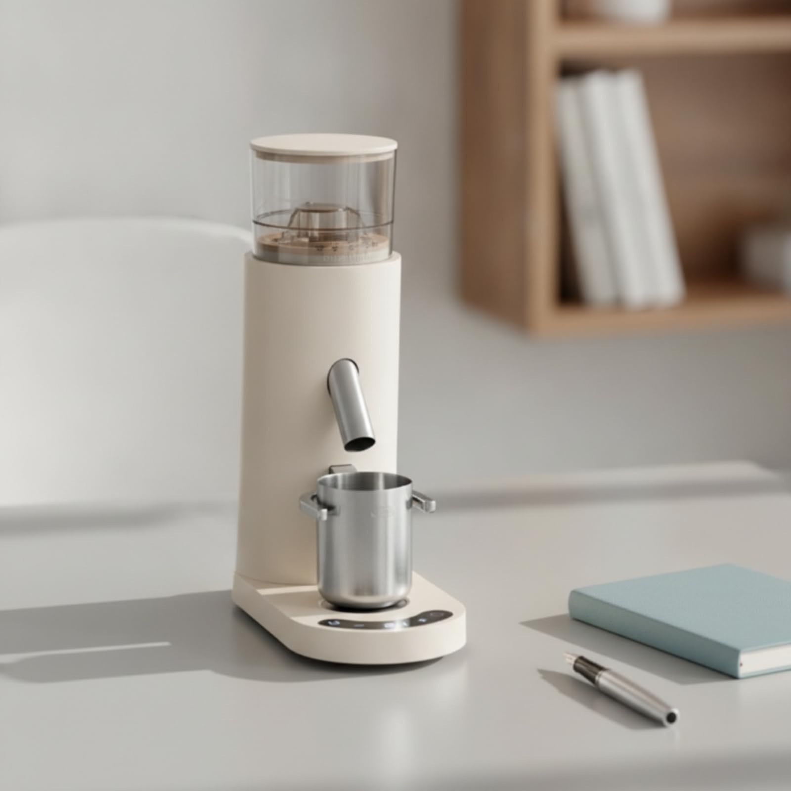 Molino de Café Eléctrico con Ajuste Fino de 60 Niveles Depósito de Granos Transparente Molienda al Portafiltro Taza Medidora de Acero Adecuado para, color to 2, color to 2