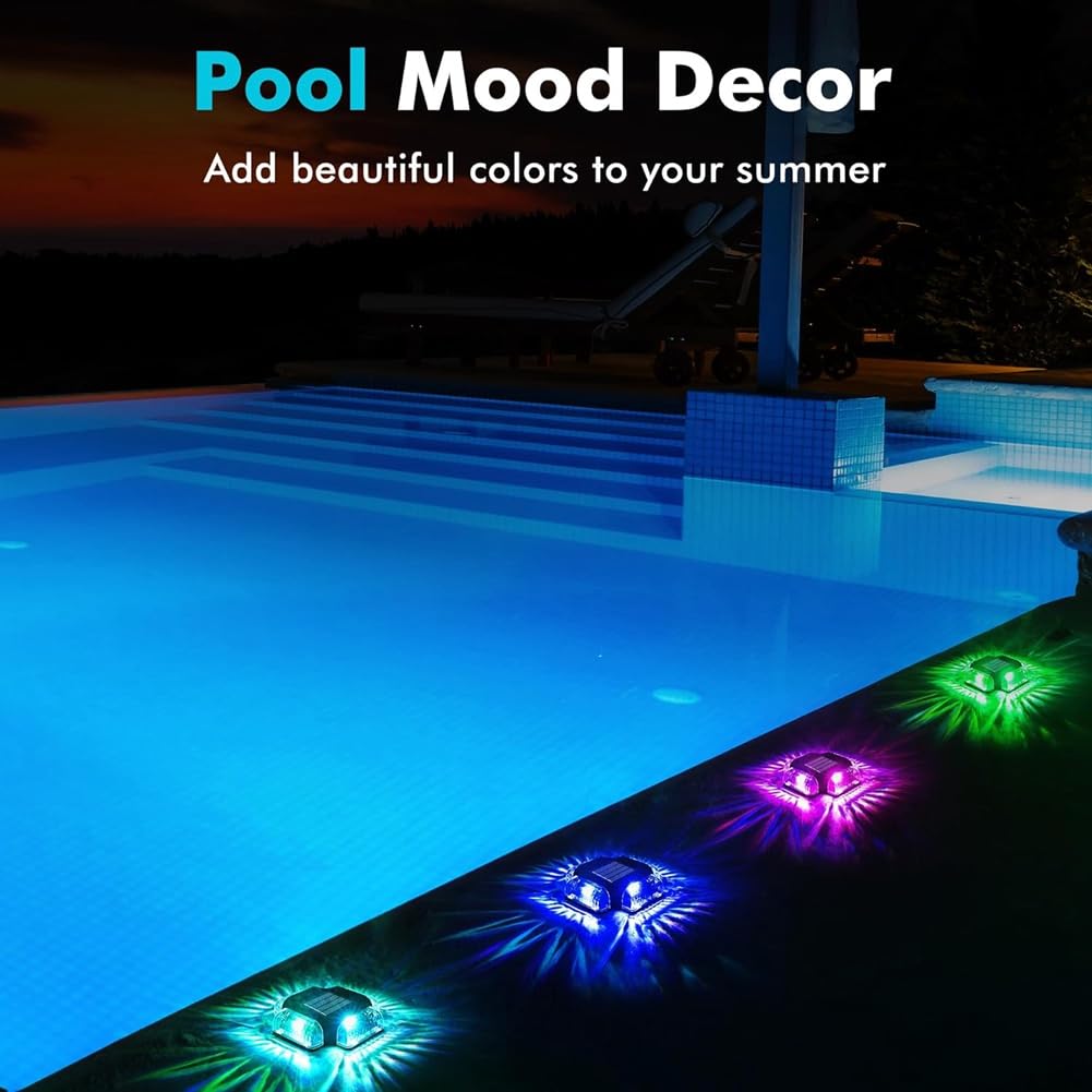 2 luci solari per piscine con fiori, luci per fontane termali