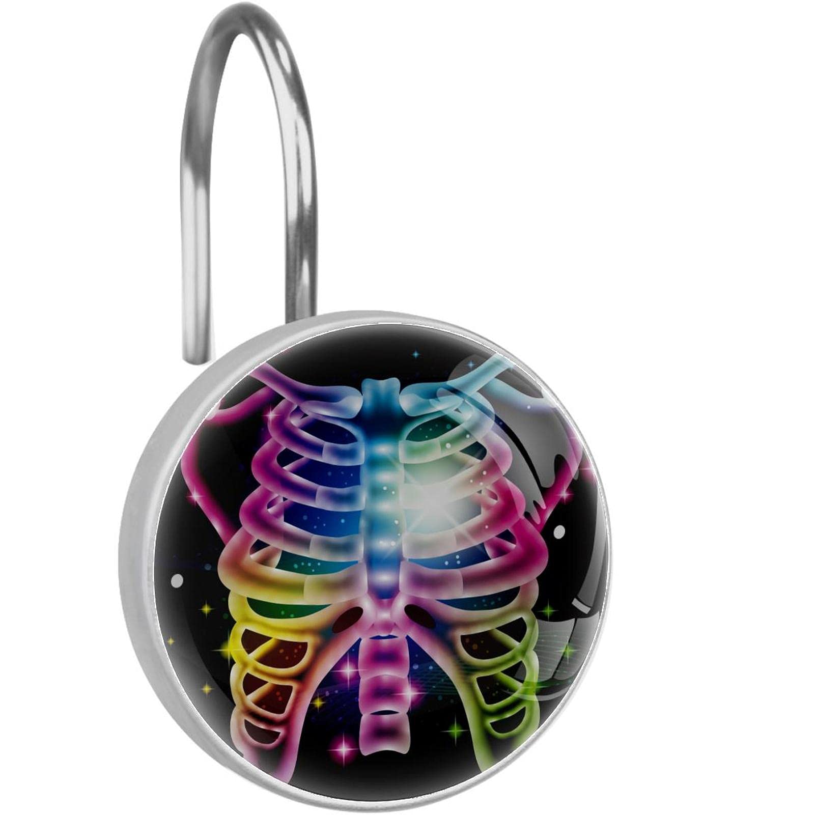Crochets de rideau de douche inox anti-rouille de couleur fluo pour une fixation stable et fluide