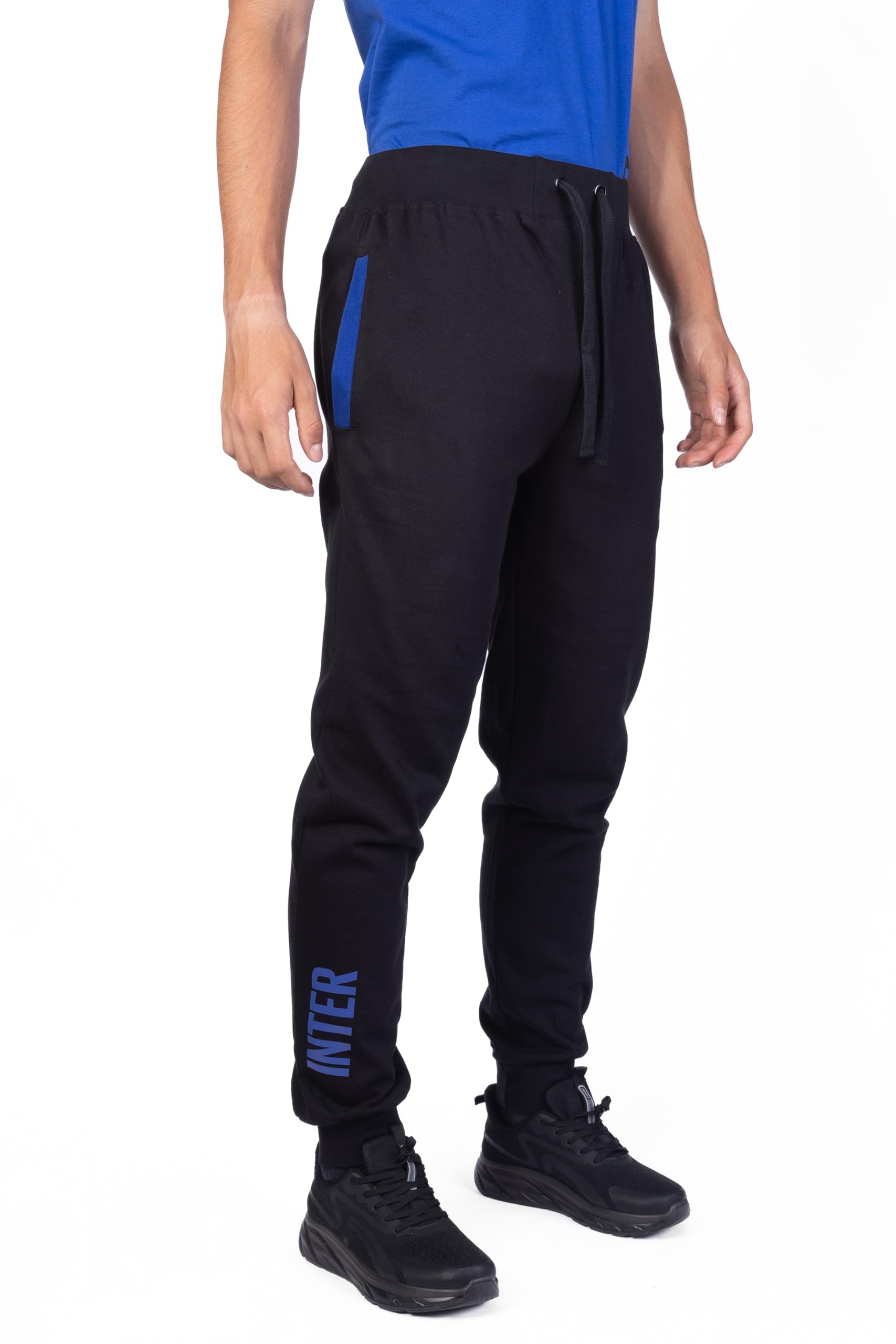 hermet Pantalone tuta da uomo in cotone felpato compatibile con Inter