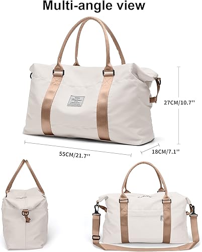 Miniatura 5 de Bolsa de lona de viaje, bolsa de gimnasio deportiva, bolsa de noche para el fin de semana, para llevar en el hombro, para mujer