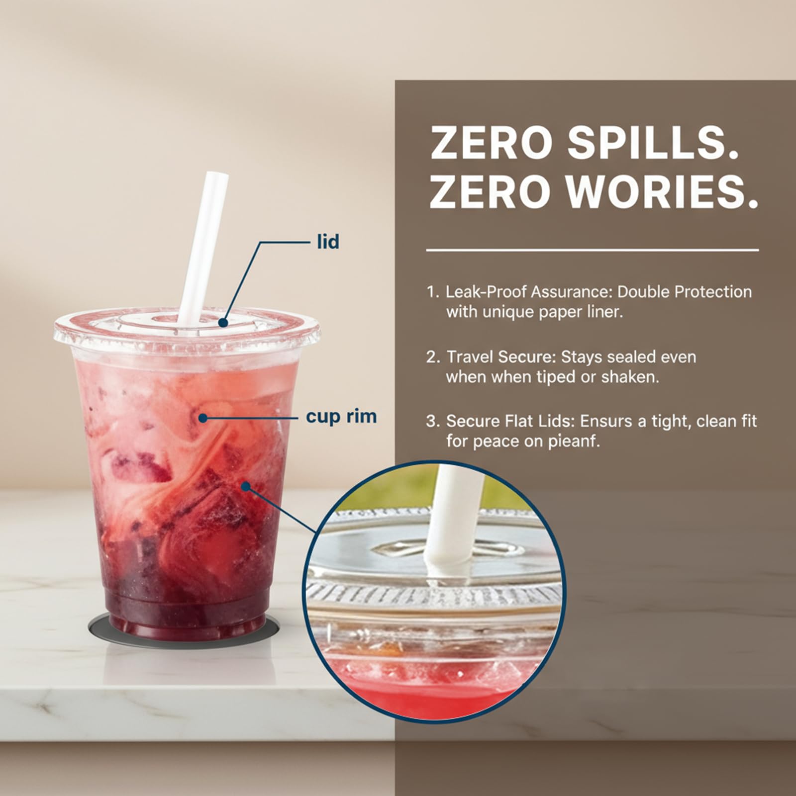 110 Pack 16 oz Clear Plastic Cups with Lids and Straws — Amazon image 3