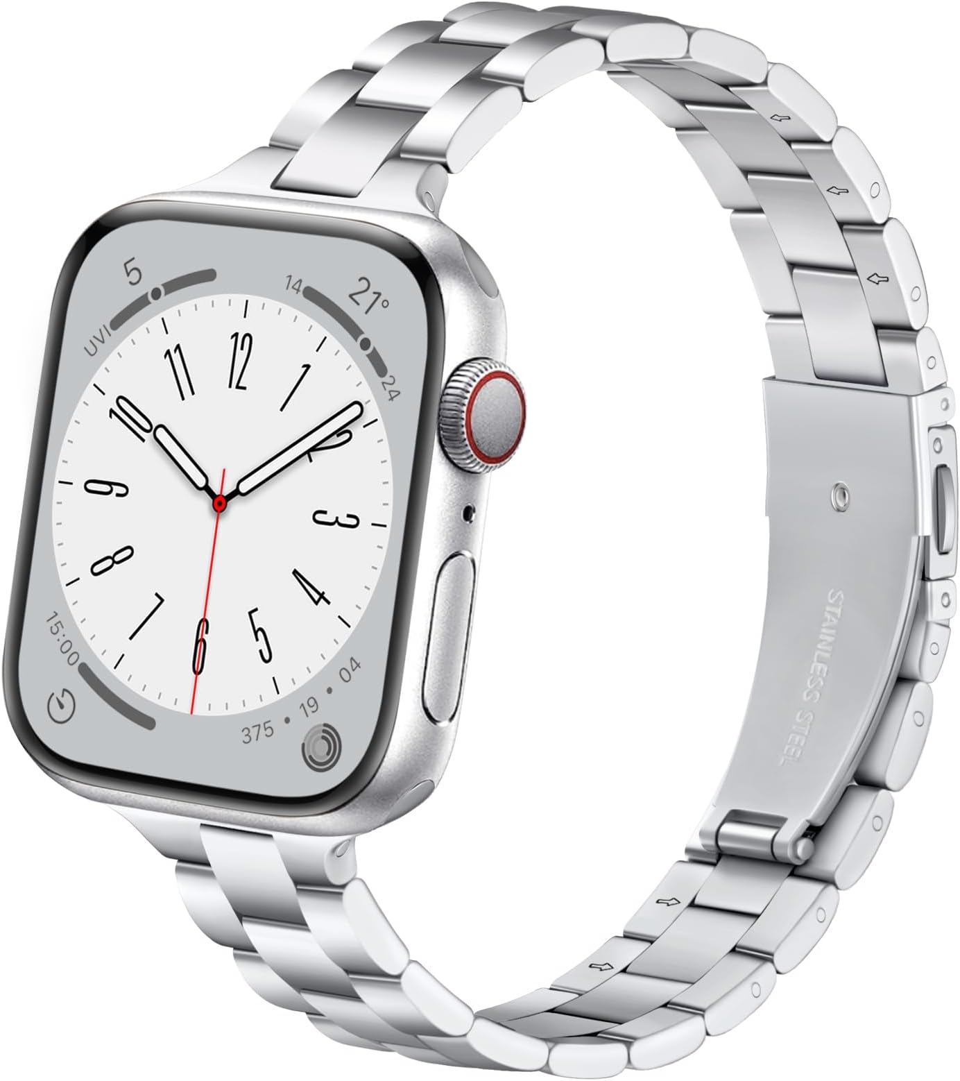Lenrao Thin Stainless Steel Bands Compatible with Apple Watch 38mm 40mm 41mm 42mm 44mm 45mm 46mm for Women, Metal Straps for iWatch Series 11 10 9 8 7 6 5 4 3 2 1 SE