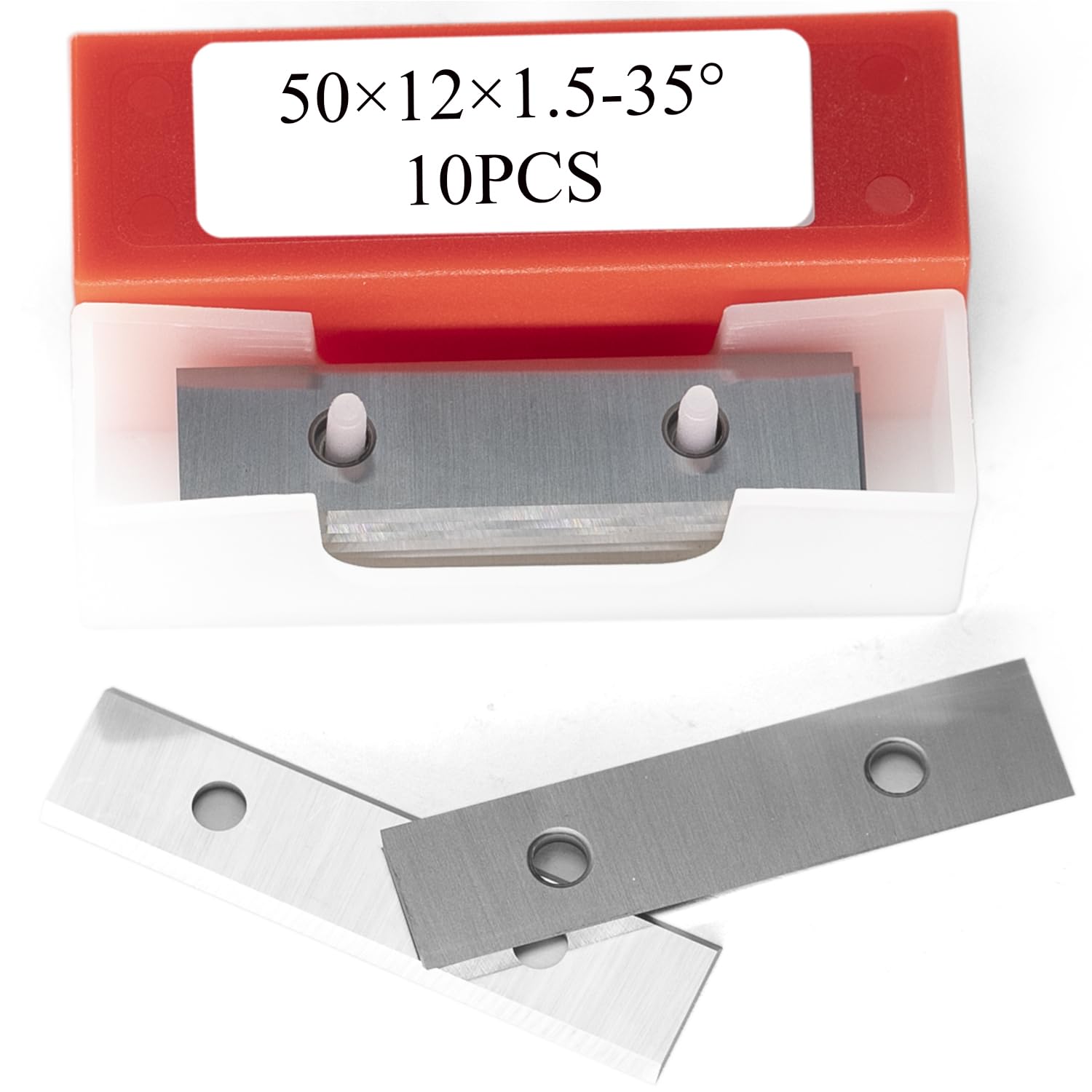 50mm Square Carbide Inserts Replacements Cutters Knives Blades 50×12×1.5mm-35° for Flush Trim Router Bit Scraper Tool Rebate Block Woodworking Spiral/Helical Planer Cutter Head 10pcs