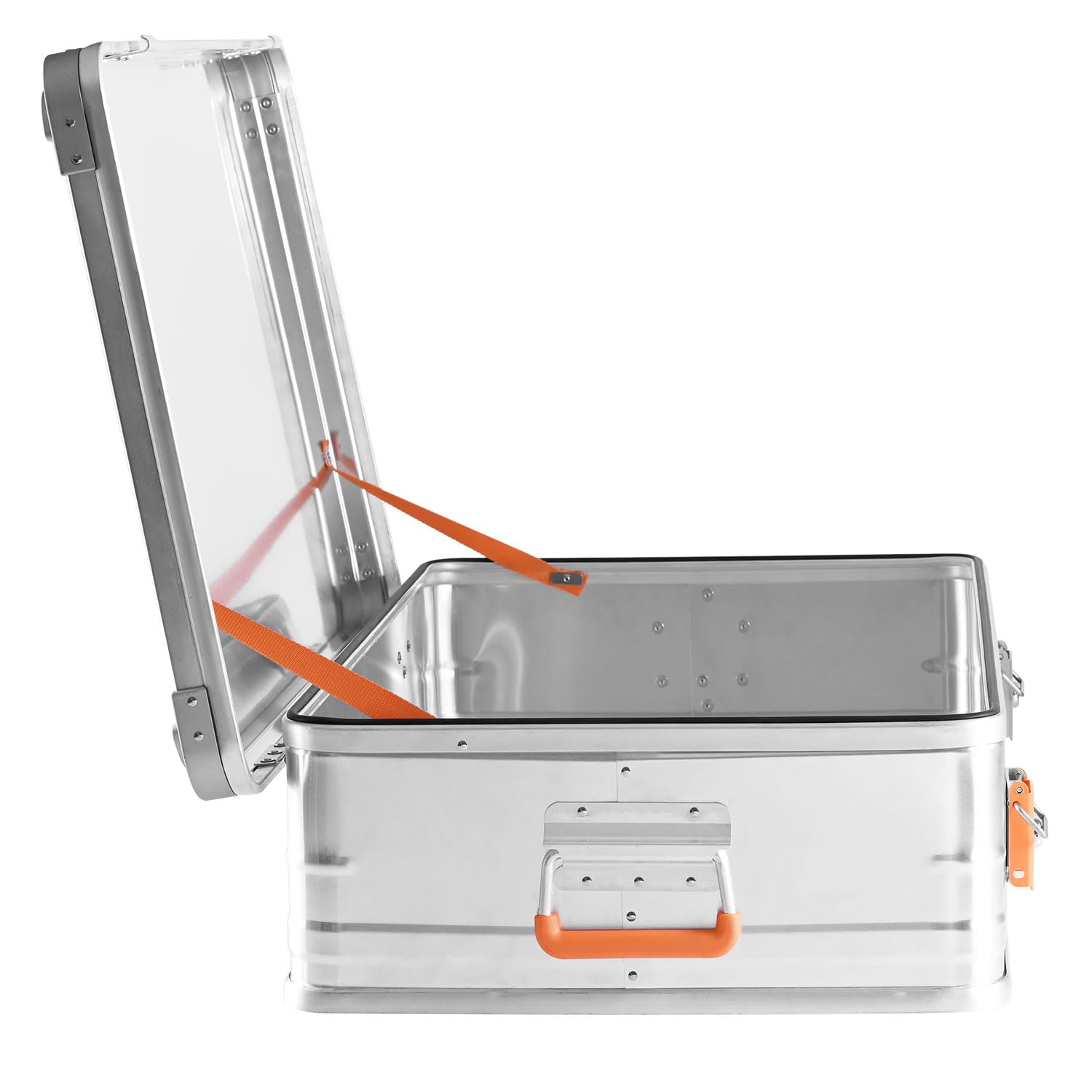 Alubox Alukiste abschließbar E141-17 - Premium Aluminium Lagerbox 67 Liter - Deckel mit Aluminium Druckguss Stapelecken und Gummidichtung - inklusive Schlösser - Bodenmaß E141 - Innenhöhe 17 cm