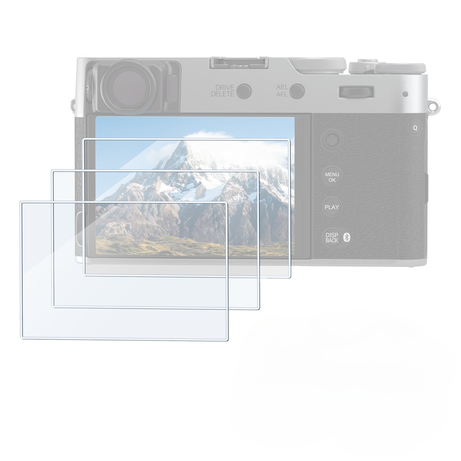 SMALLRIG Zestaw 3 folii ochronnych do FUJIFILM X100VI / X100V / X-E4 / X-T4 / X-T5 i RICOH GR IV, ultracienka powłoka ze szkła hartowanego o grubości 0,3 mm, zaokrąglone krawędzie 2.5D - 5803