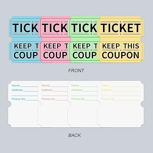 Miniatura 4 de ESSENTIAL 2000 boletos dobles azules de la rifa Rolls imprimibles para el ocio, ver la película, entretenimiento