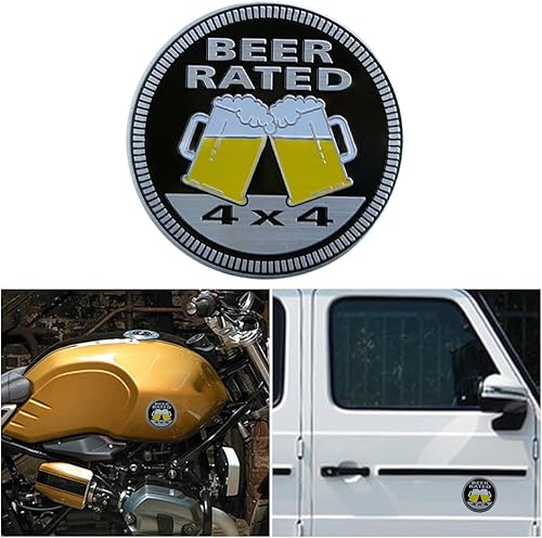 BESULEN Emblema de automóvil de 4 x 4 pulgadas, emblema redondo de aluminio 3D, calcomanías decorativas para interior y exterior de automóvil,