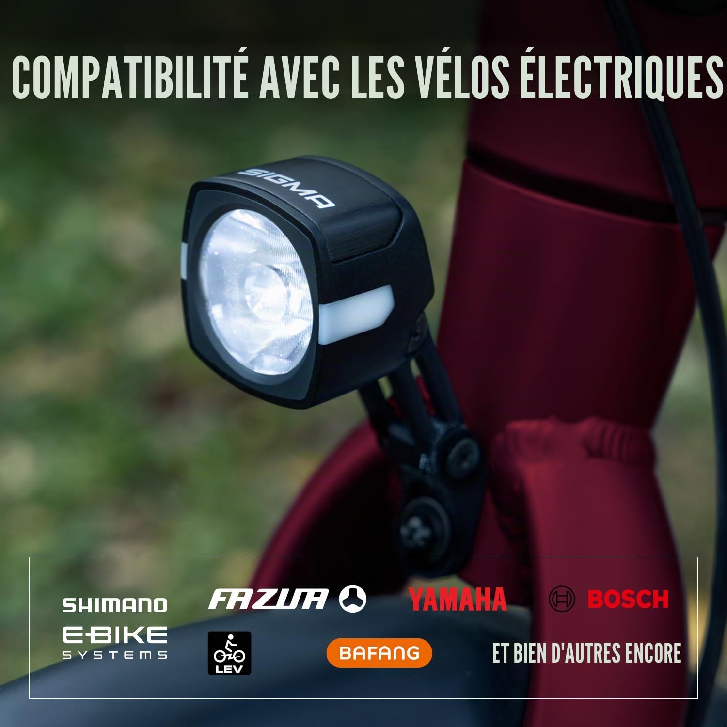 SIGMA EOX FL 100 | Éclairage pour vélos électriques | Feu pour vélo électrique de 100 LUX | Installation en quelques gestes | Visibilité latérale