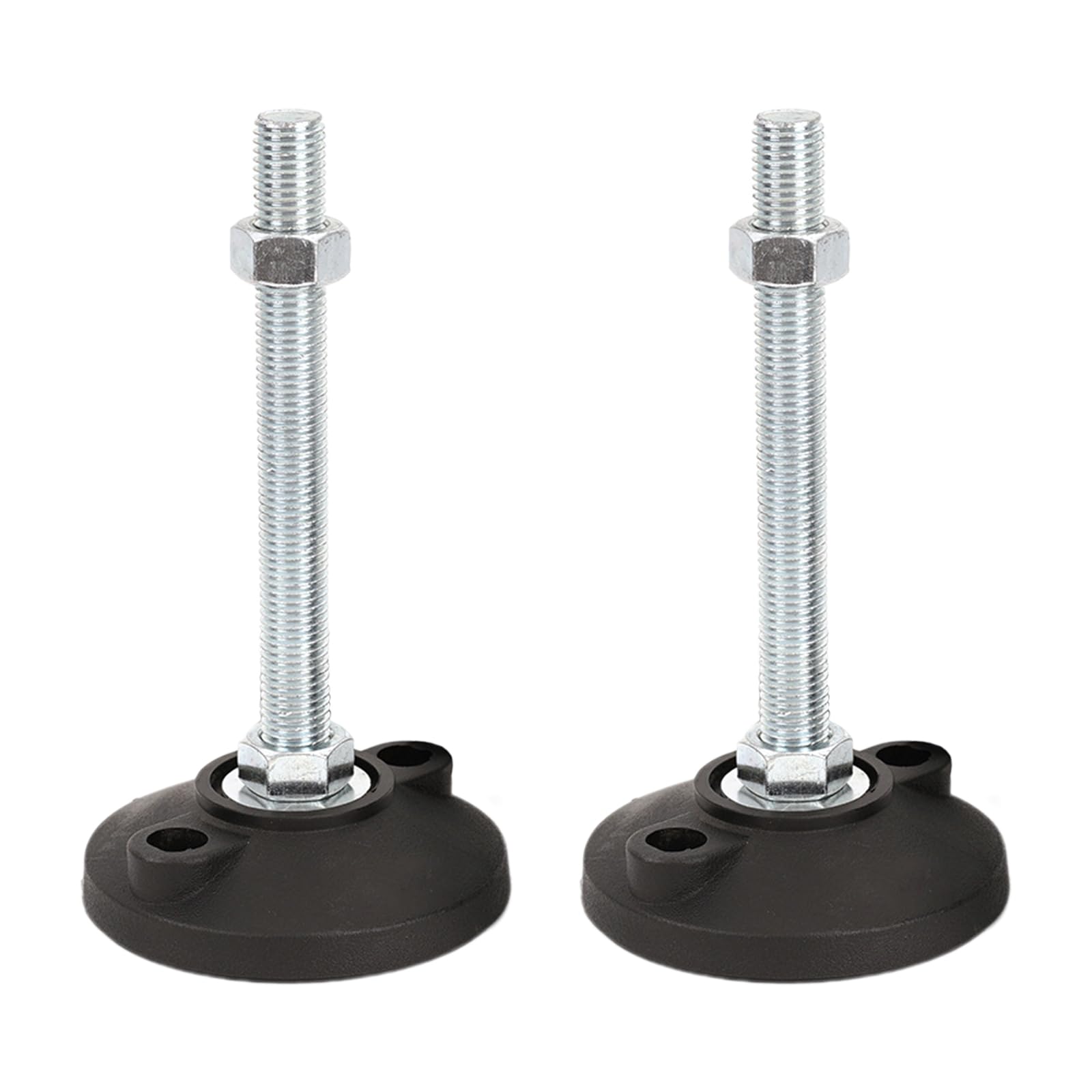 BORDSTRACT Rubber Base Levelers, 2 Pcs M12 Adjustable Furniture Legs, Threaded Metal Leveling Feet, Easily Adjustable Furniture Levelers, for All Types of Furniture Feet, Shelf(D100*M12*L200)